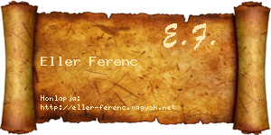 Eller Ferenc névjegykártya